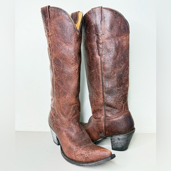 Old Gringo Shoes - Old Gringo Yippee Ki Yay Hand Crafted Distressed Brown Leather Tall Boots 8B